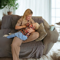 Mocha Luxurious Cotton Breastfeeding Loungewear Short Sleeve