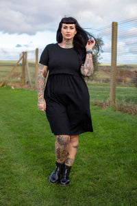 Casey Black Breastfeeding Skater Dress - Stylish Mum nursing dresses for maternity