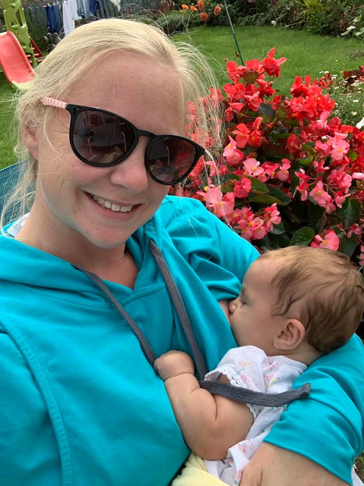 FLASH SALE Blue Breastfeeding Hoodie - Stylish Mum