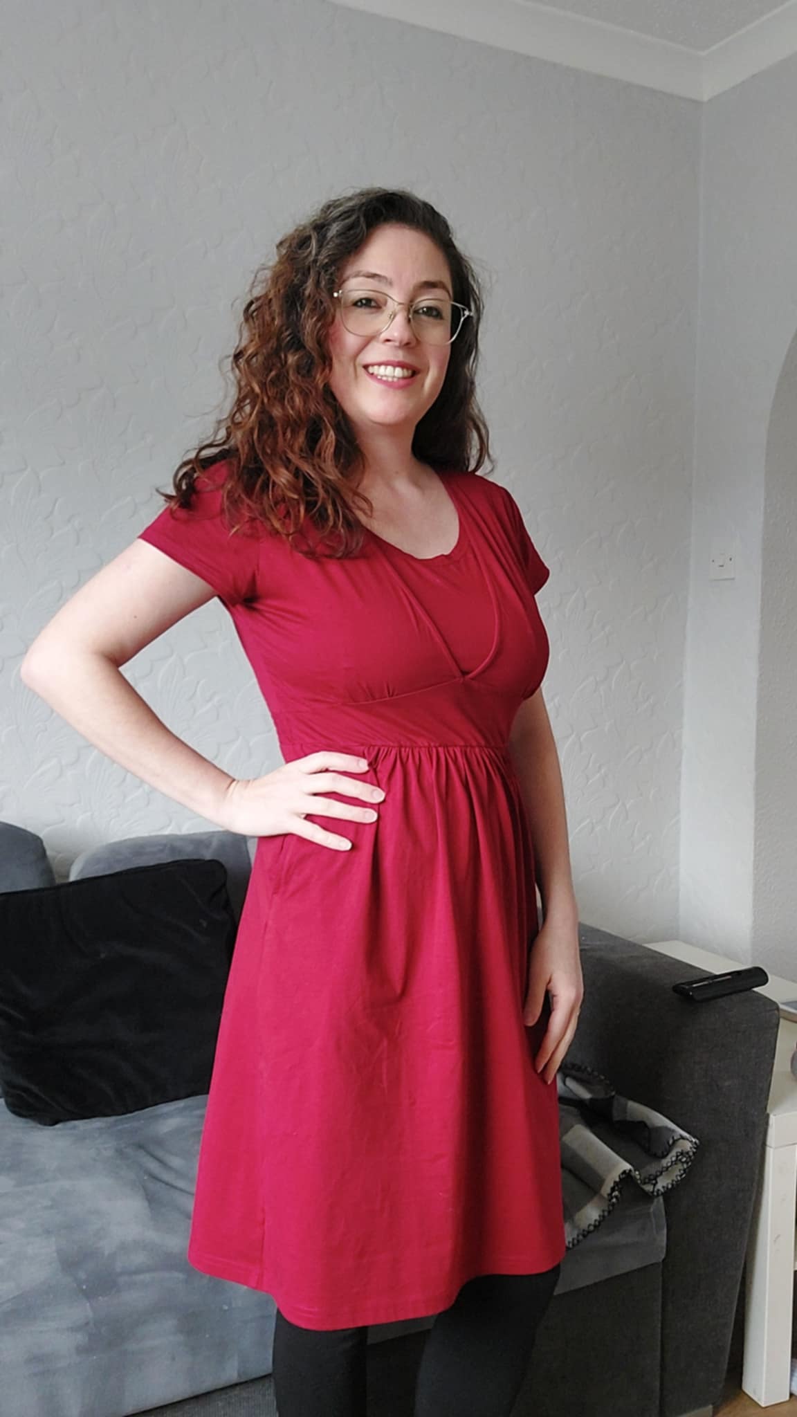 cotton breastfeeding dress Burgundy Breastfeeding Skater Dress