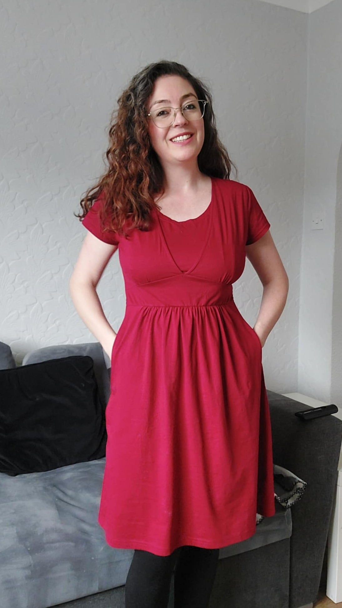 red breastfeeding dress Tartan Breastfeeding Dress | Nursing Dress