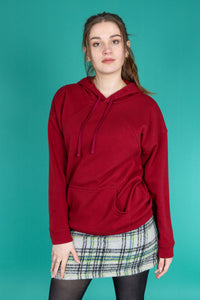 Burgundy breastfeeding hoodie with hidden zips 