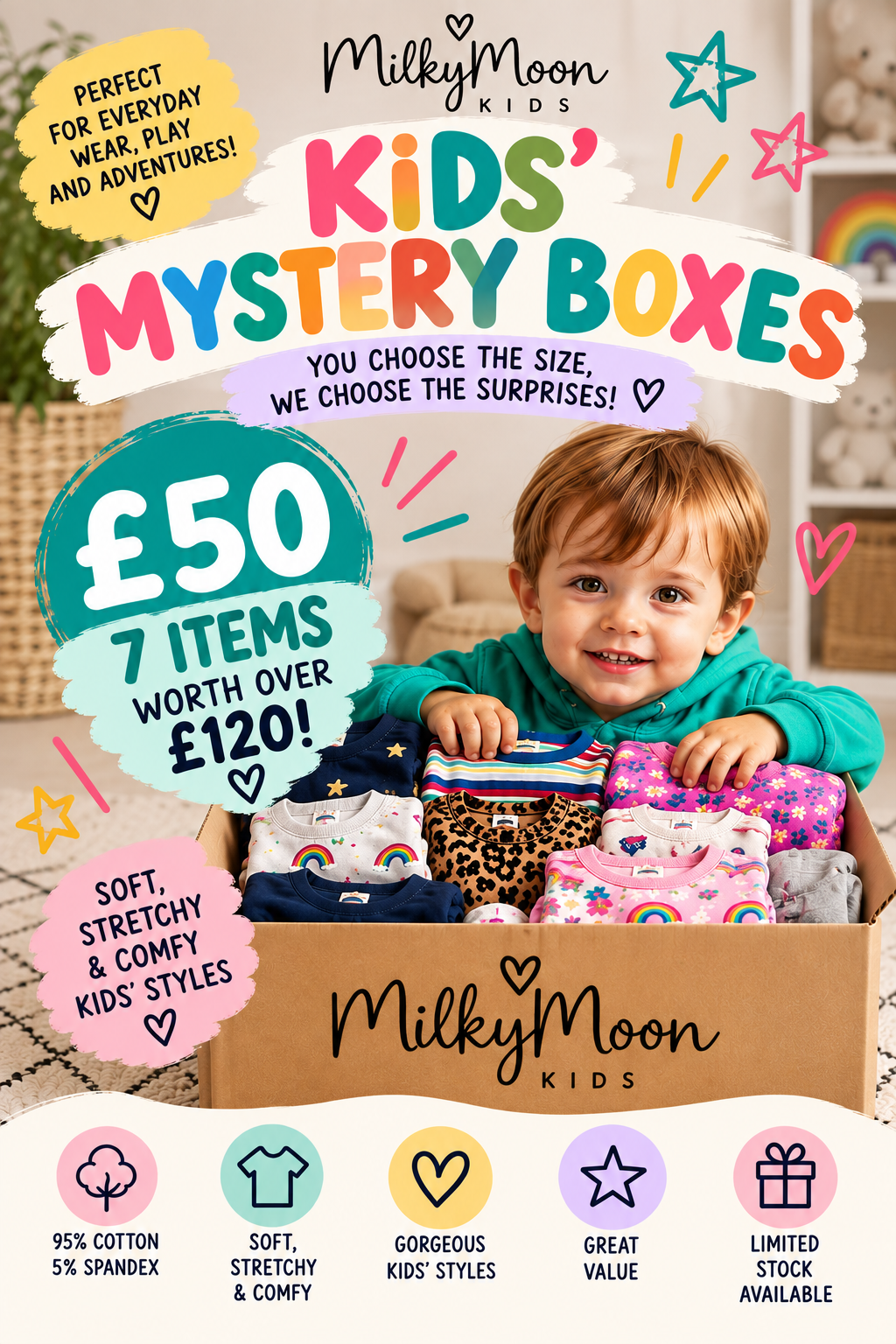 Kids' BIG Mystery Box | 7 Items Worth £120+ FREE UK POST