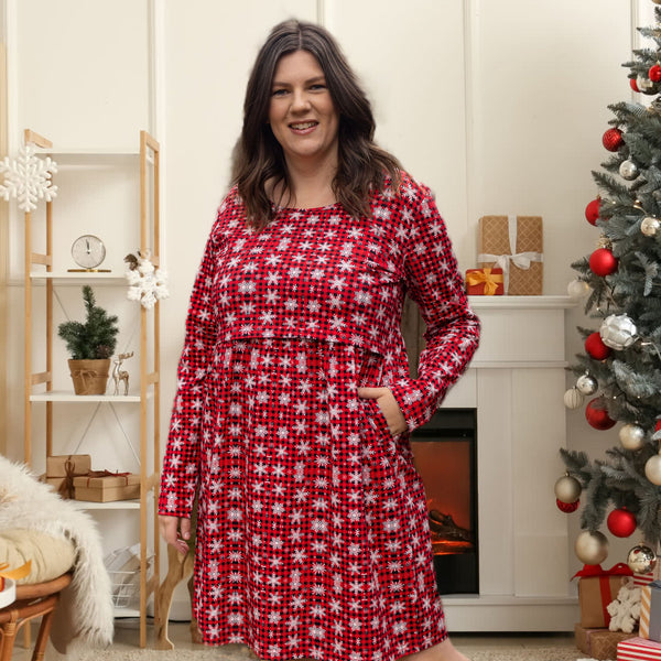 Tartan Breastfeeding Skater Dress