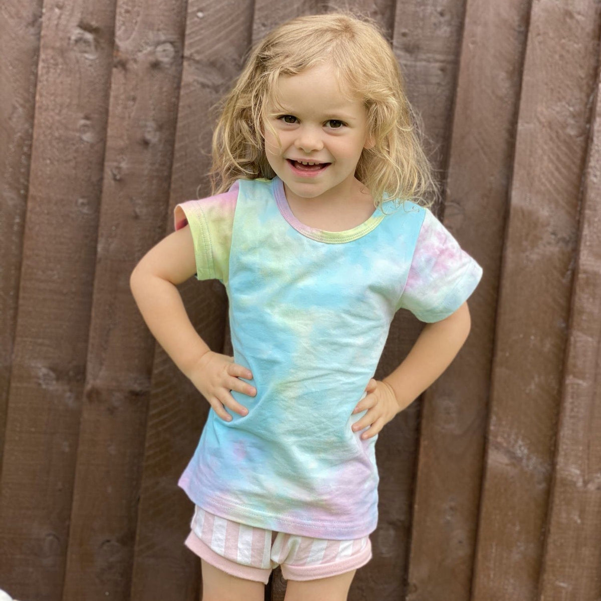 Cotton Tie-Dye Breastfeeding Top & Matching Kids Top Set