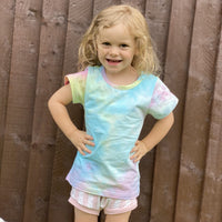 Cotton Tie-Dye Breastfeeding Top & Matching Kids Top Set