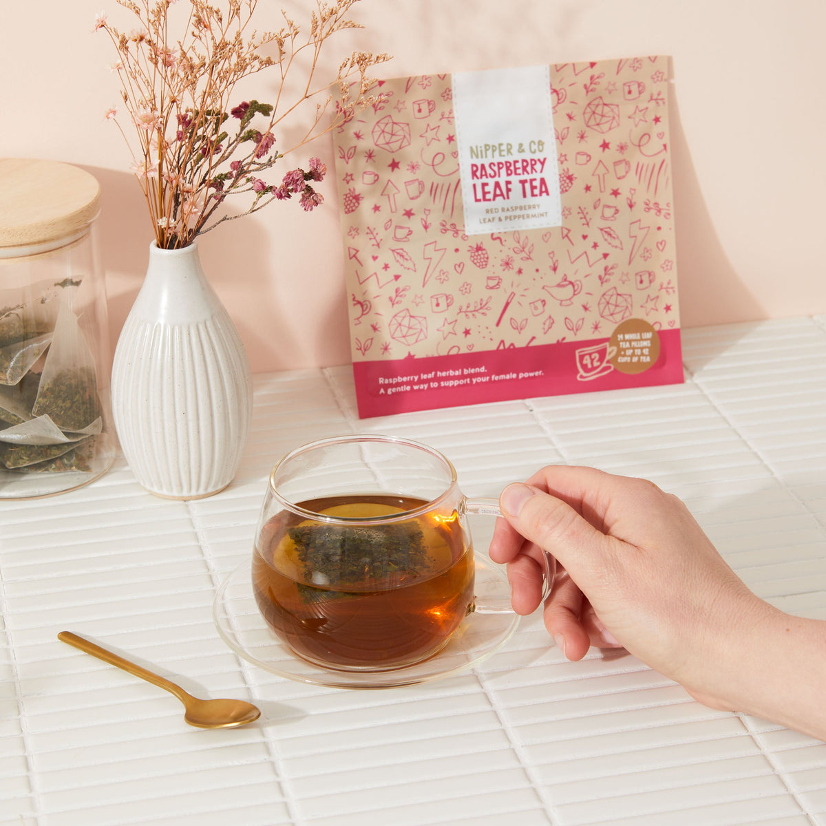 Red Raspberry Leaf Tea, Herbal Infusion for 3rd trimester