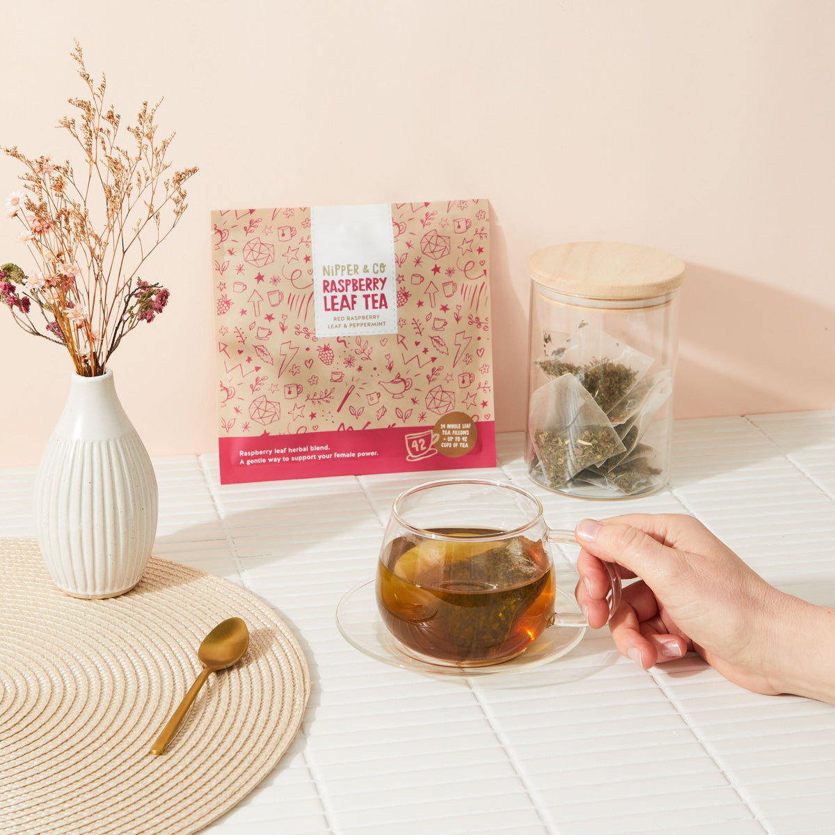 Red Raspberry Leaf Tea, Herbal Infusion for 3rd trimester