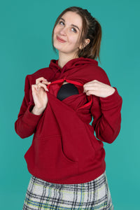 Showing how the access works - Postnatal hoodie for breastfeeding mums UK