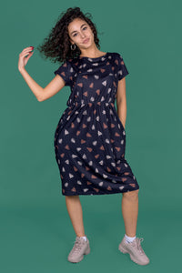 The Knee Length Breastfeeding Dress - Brown Leopard Tree