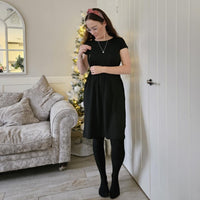 Classic Black Zip Breastfeeding Dress - Stylish Mum