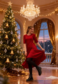 The Midi Breastfeeding Dress - Burgundy Cotton