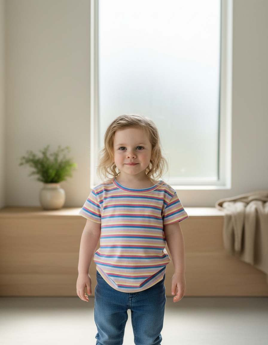 Chloe Rainbow Cotton T-Shirt Top | Baby Child Toddler