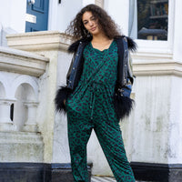 Grace Green Leopard Breastfeeding Jumpsuit - Stylish Mum