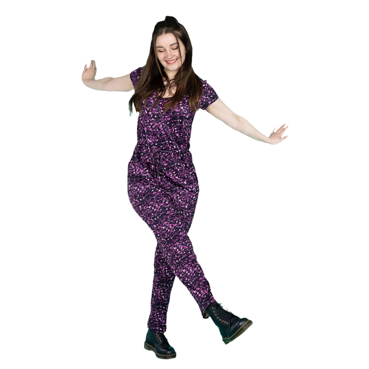 Purple Leopard Breastfeeding Jumpsuit pre order - Stylish Mum