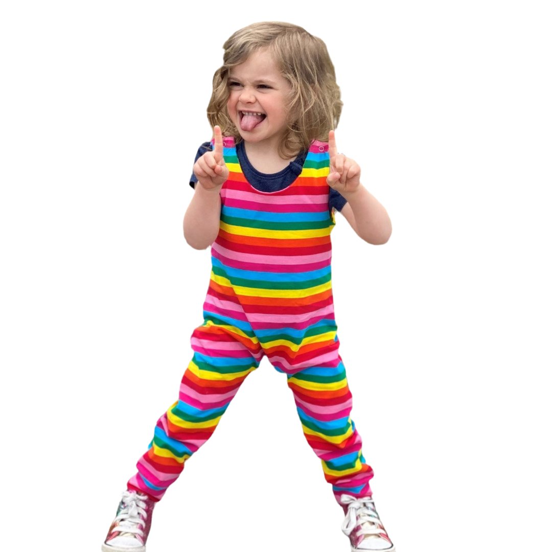 Rainbow Kid Dungarees - Stylish Mum