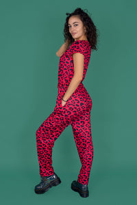 Red Leopard Breastfeeding Jumpsuit - Stylish Mum