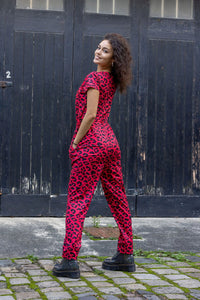 Red Leopard Breastfeeding Jumpsuit - Stylish Mum