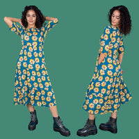 Sunflower Midi Breastfeeding Dress - Stylish Mum