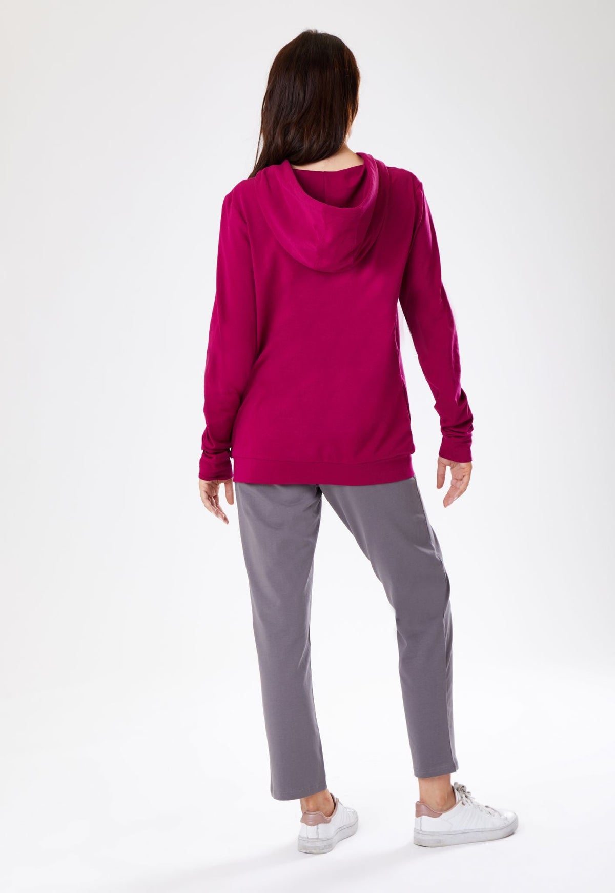 Burgundy Breastfeeding Hoodie - Stylish Mum