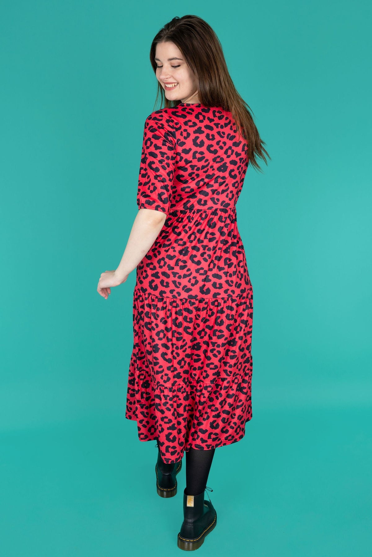 Evelyn Leopard Midi Breastfeeding Dress - Stylish Mum