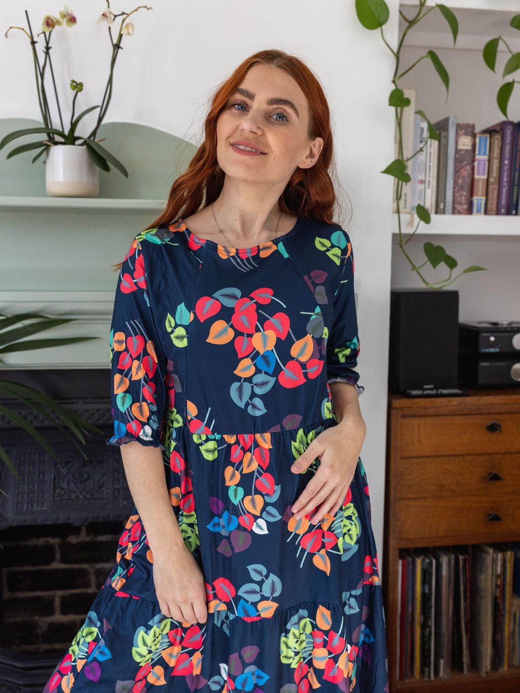 Faith Floral Midi Breastfeeding Dress - Stylish Mum