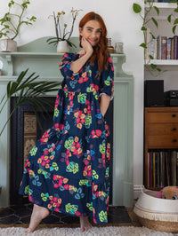 Faith Floral Midi Breastfeeding Dress - Stylish Mum