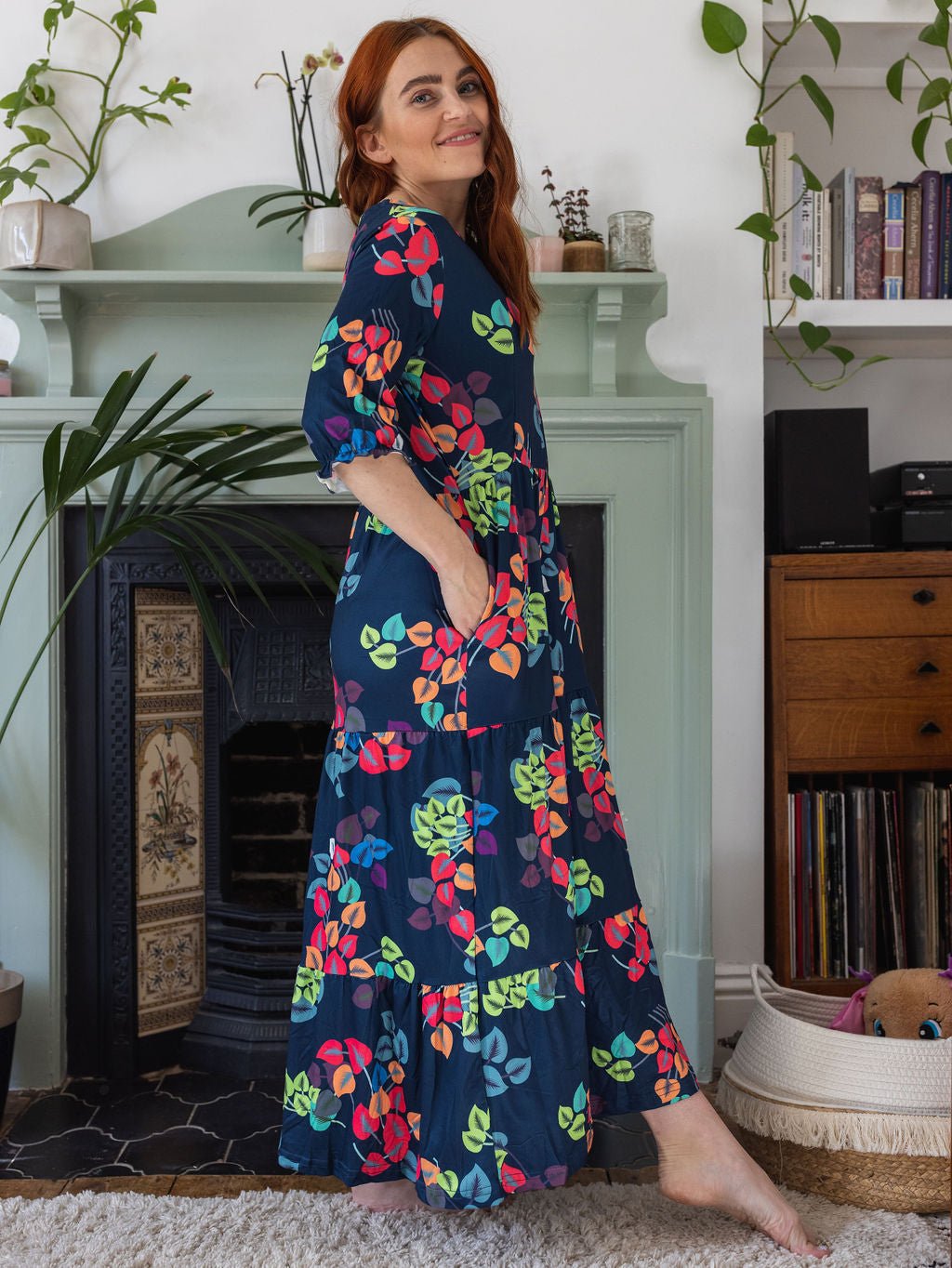 Faith Floral Midi Breastfeeding Dress - Stylish Mum