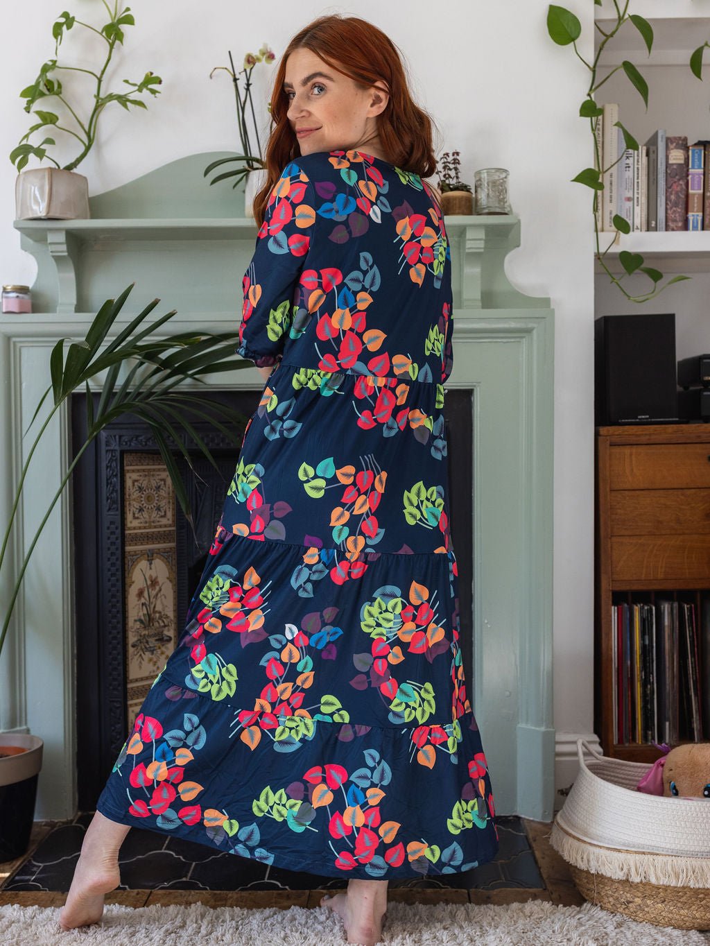 Faith Floral Midi Breastfeeding Dress - Stylish Mum