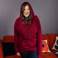 Fleece Lined Burgundy Breastfeeding Hoodie - Stylish Mum