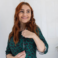 Grace Green Leopard Midi Breastfeeding Dress - Stylish Mum for breastfeeding clothes
