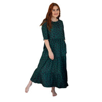 Grace Green Leopard Midi Breastfeeding Dress - Stylish Mum nursing dresses UK