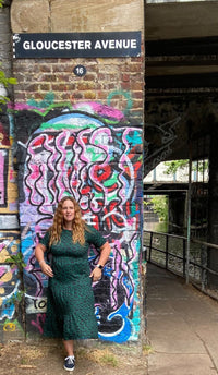 Grace Green Leopard Midi Breastfeeding Dress - Stylish Mum