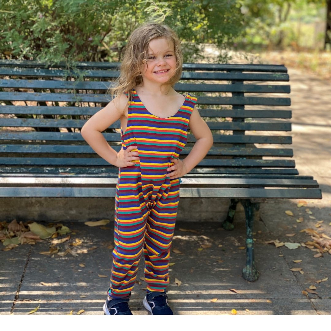 Hazel Stripe Dungarees - Stylish Mum