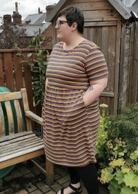 Hazel Stripe Skater Breastfeeding Dress - Stylish Mum