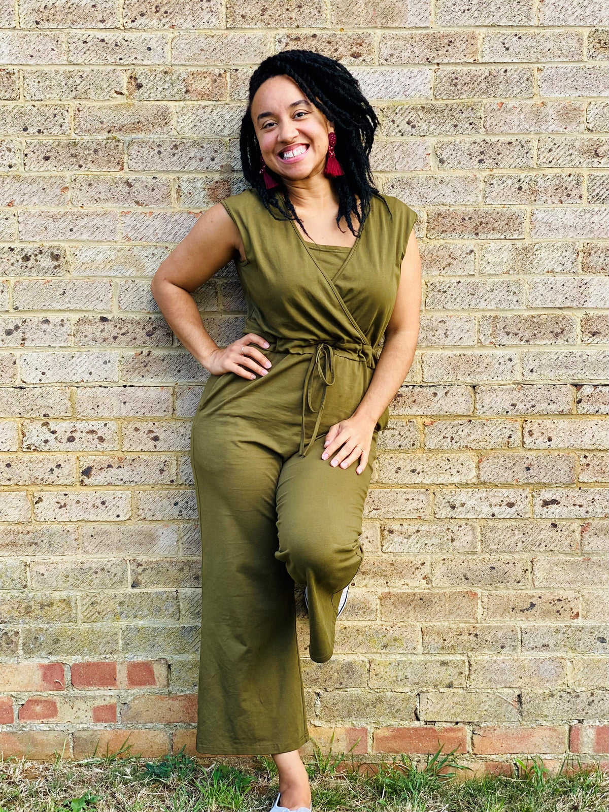 Kerry Khaki Breastfeeding Jumpsuit - Stylish Mum