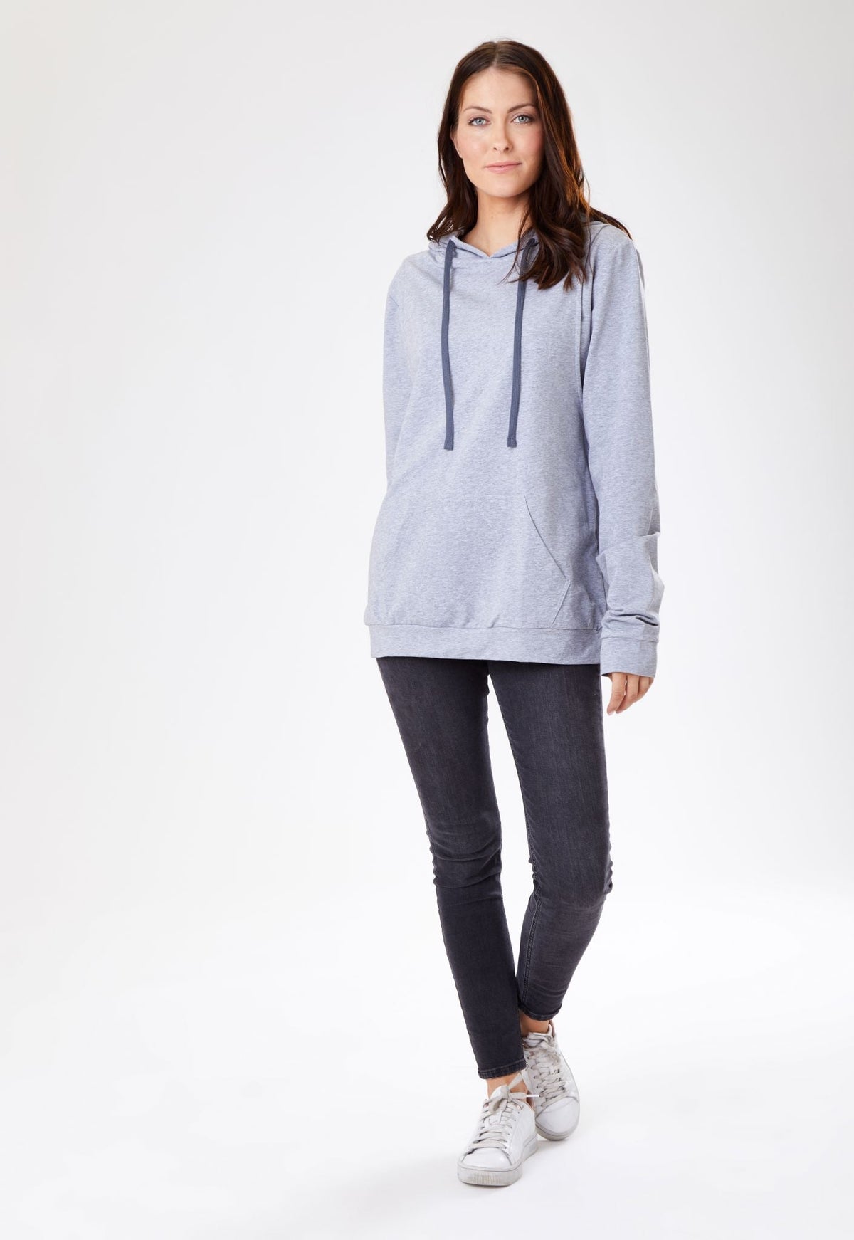 Light Grey Breastfeeding Hoodie - Stylish Mum