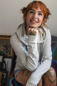 Light Grey Breastfeeding Hoodie - Stylish Mum  for nursing hoodies UK