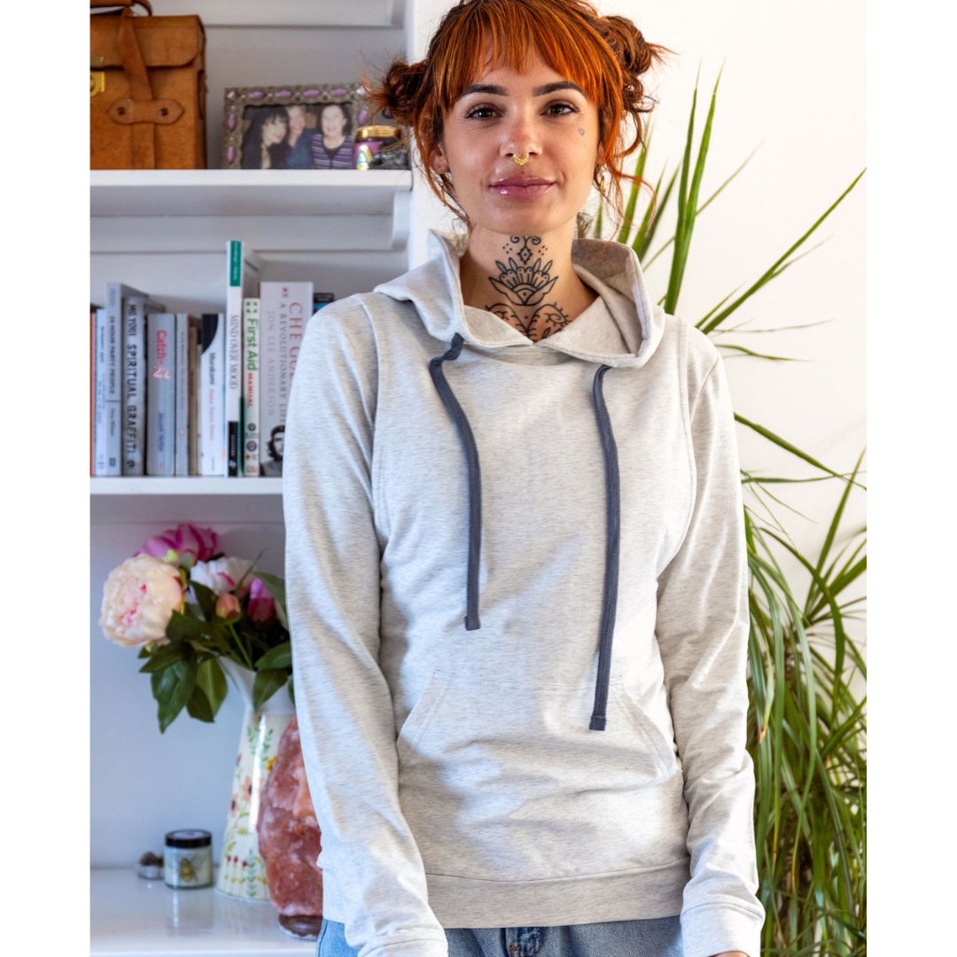 Light Grey Breastfeeding Hoodie - Stylish Mum  for nursing hoodies UK