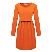 Orla Orange Breastfeeding Skater Dress - Stylish Mum for nursing dresses UK