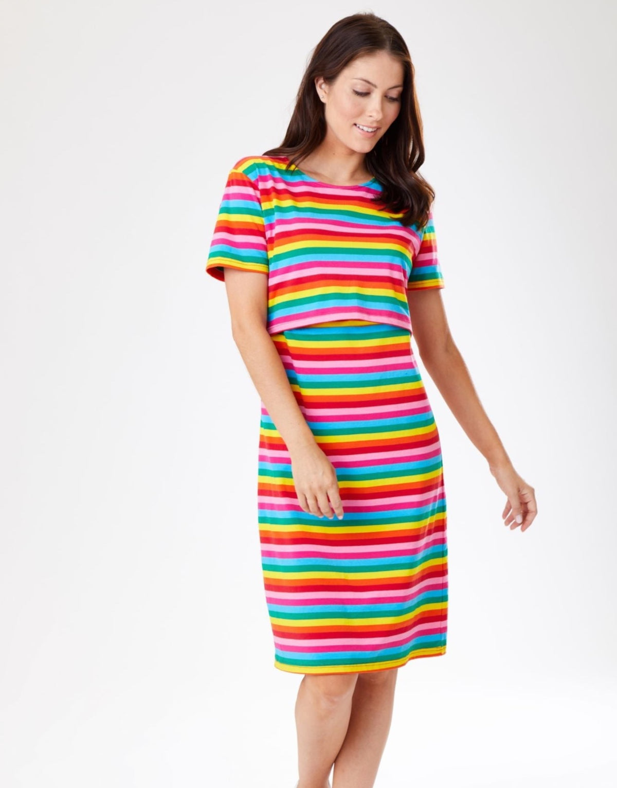 Rachel Rainbow Breastfeeding Dress - Stylish Mum