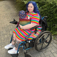 Rainbow Breastfeeding Skater Dress - Stylish Mum