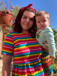 Rainbow Breastfeeding Skater Dress - Stylish Mum for nursing dresses UK