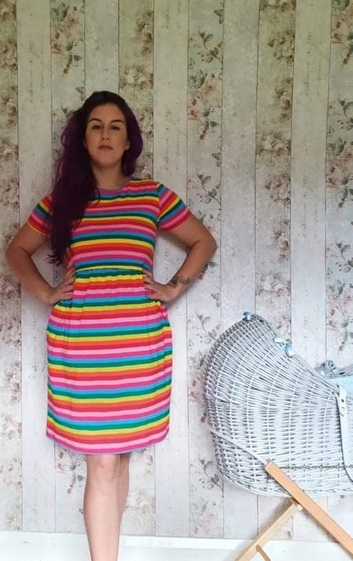 Rainbow Breastfeeding Skater Dress - Stylish Mum