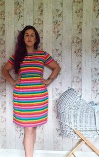 Rainbow Breastfeeding Skater Dress - Stylish Mum