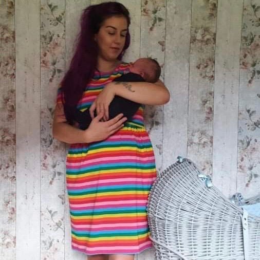 Rainbow Breastfeeding Skater Dress - Stylish Mum