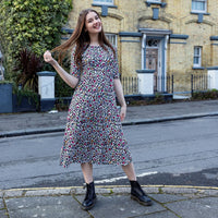 Rainbow Leopard Midi Breastfeeding Dress - Stylish Mum