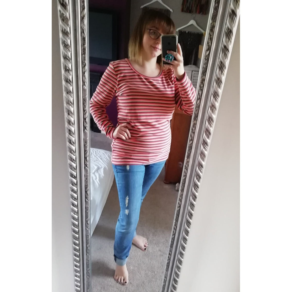 Rosie Stripe Breastfeeding Sweater - Stylish Mum for breastfeeding jumpers UK