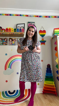 Ruby Rainbow Leopard Breastfeeding Dress - Stylish Mum for breastfeeding jumpers UK