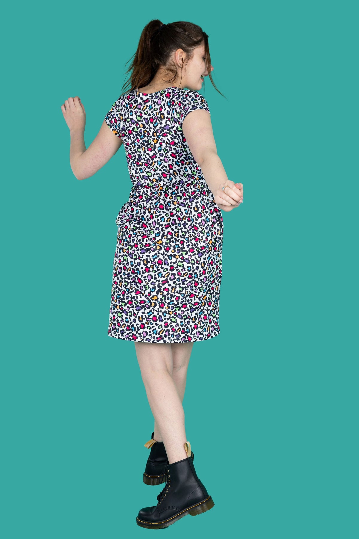 Ruby Rainbow Leopard Breastfeeding Dress - Stylish Mum